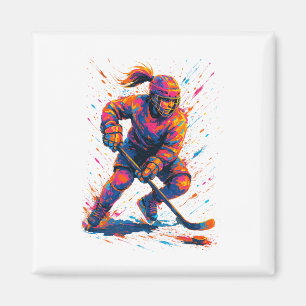 Eishockey und Eishockey-Grafik Frauen Magnet