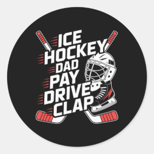 Eishockey-Vater bezahlt Fahrt Klatschen, Hockey-Va Runder Aufkleber