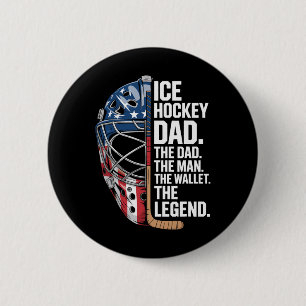 Eishockey-Vater Der Mann Die Brieftasche  Button