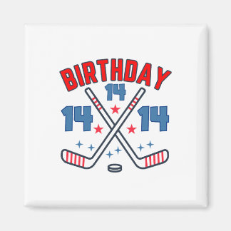 Eishockey Vierzehn Geburtstag Junge 14. Party Jung Magnet
