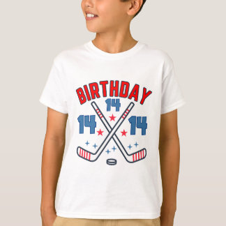 Eishockey Vierzehn Geburtstag Junge 14. Party Jung T-Shirt