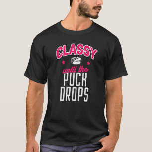 Eishockey Vintag Girl Classy bis zum Puck Drop T-Shirt