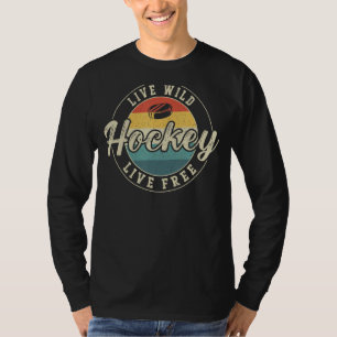 Eishockey Vintag Retro Live Wild Hockey Live Fire T-Shirt