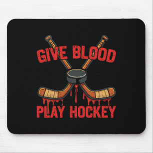 Eishockey Vintage Blut spenden Eishockey spielen Mousepad