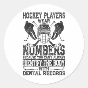 Eishockey Vintage Eishockeyspieler tragen Nummern Runder Aufkleber
