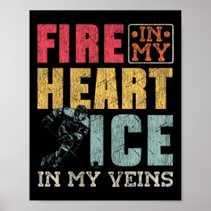 Eishockey Vintage Feuer In Meinem Herzen Eis In Me Poster