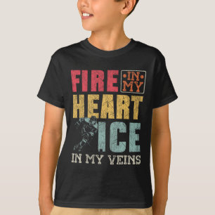 Eishockey Vintage Feuer In Meinem Herzen Eis In Me T-Shirt