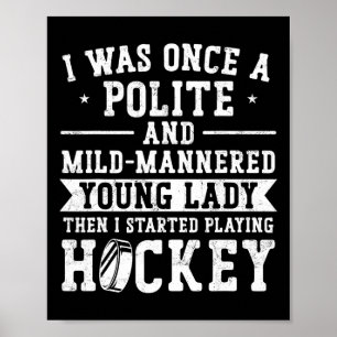 Eishockey Vintage Mädchen Ich war einmal ein höfli Poster