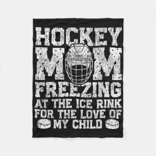 Eishockey Vintage Mama Mutter Eishockey-Mama Einfr Fleecedecke