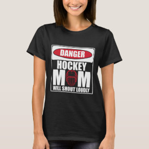 Eishockey Vintage Mama Mutter Gefahr Hockey-Mama W T-Shirt