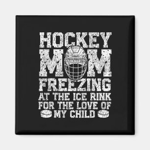 Eishockey Vintage Mama Mutter Hockey-Mama Einfrier Magnet