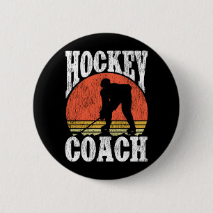 Eishockey-Vintage-Trainer Retro-Eishockey-Trainer Button