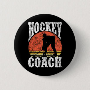 Eishockey-Vintage-Trainer Retro-Hockey-Trainer Button