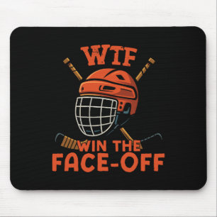 Eishockey Vintage Wtf Gewinnt Den Face-off Mousepad
