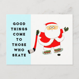 Eishockey-Weihnachten Feiertagspostkarte