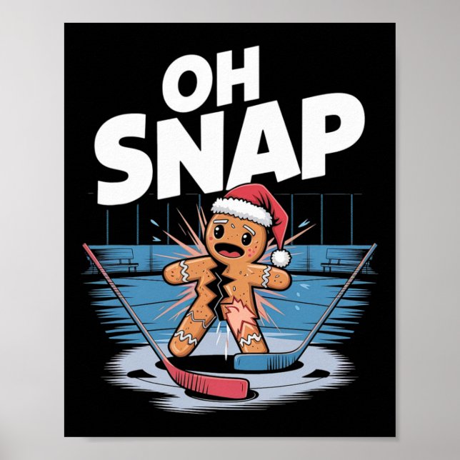 Eishockey-Weihnachts-Gingerbread  Poster (Vorne)
