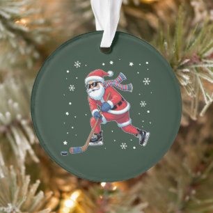 Eishockey-Weihnachts-Santa spielt Eissport-Mannsch Ornament