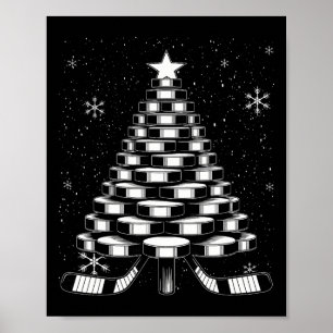 Eishockey-Weihnachtsbaum für Sportliebhaber Spiele Poster