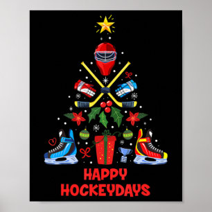 Eishockey Weihnachtsbaum Ornamente Spaß Weihnachts Poster