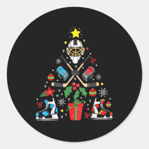 Eishockey Weihnachtsbaum Ornaments Spaß Weihnachte Runder Aufkleber