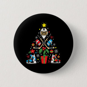 Eishockey Weihnachtsbaum Spaß Weihnachtsgeschenk B Button