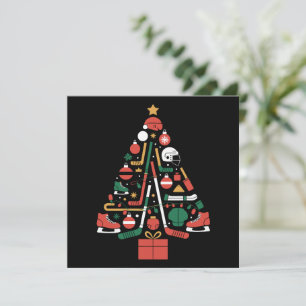 Eishockey-Weihnachtsbaum Xmas-Sport  Feiertagskarte