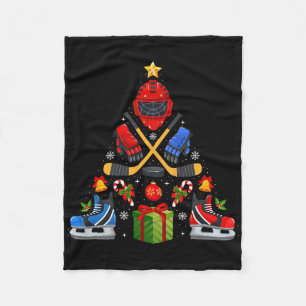 Eishockey-Weihnachtsbaumlichter Roter Santa-Hut Xm Fleecedecke