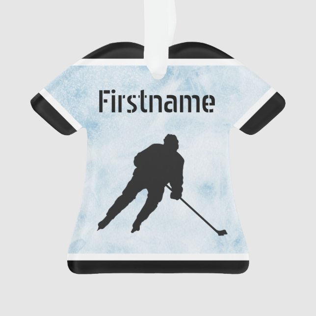 Eishockey Weihnachtsschmuck - Blaues Eisjersey Ornament (Vorderseite)
