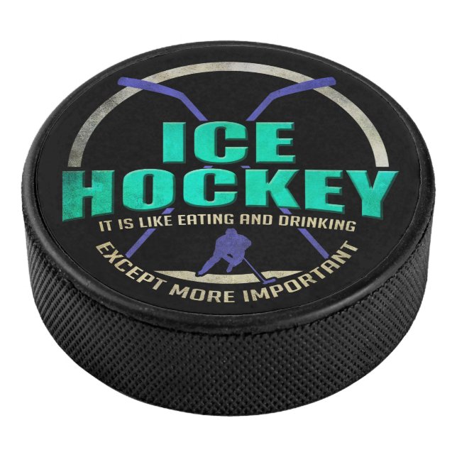 Eishockey wie Essen und Trinken Funny Sports Eishockey Puck (3/4)
