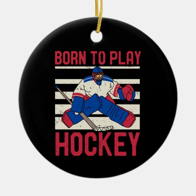 Eishockey Wintersport Keramik Ornament (Vorne)