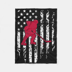 Eishockey-Wintersport Vintage-Amerikanische-Flagge Fleecedecke