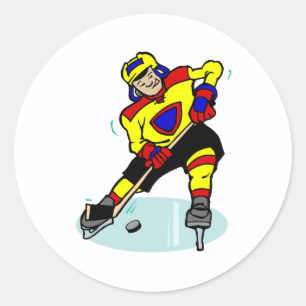 Eishockey Yellow Blue Runder Aufkleber