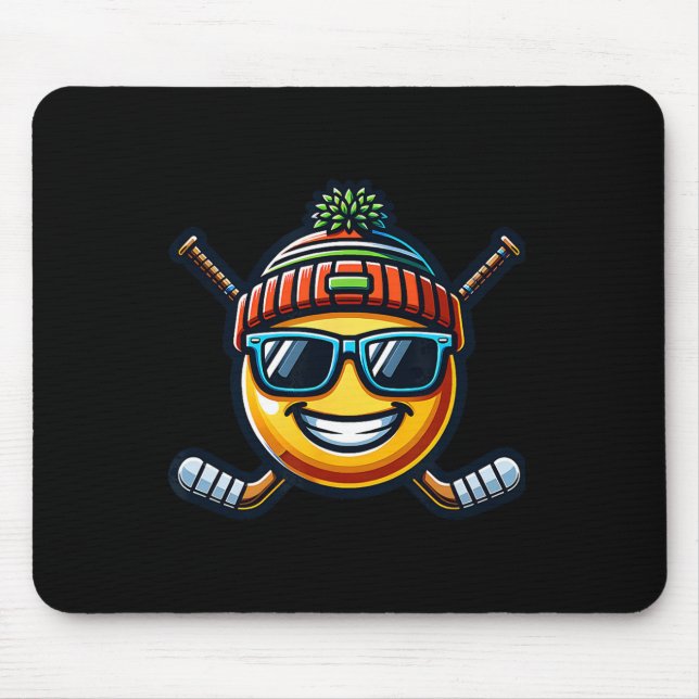 Eishockey-Zitrone Cool Sport Spaß Sticks  Mousepad (Vorne)