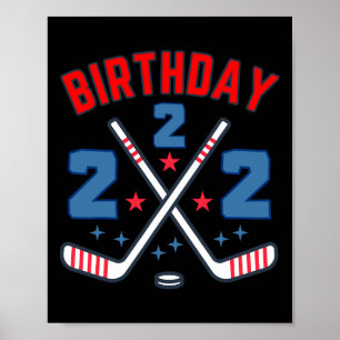 Eishockey Zwei Geburtstagsjunge 2. Party Jungen Al Poster