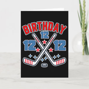 Eishockey Zwölf Geburtstagsjunge 12. Party Jungen  Karte