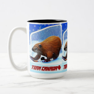 Eishockeybeber Zwei-Tonen-Kaffeepause Tasse