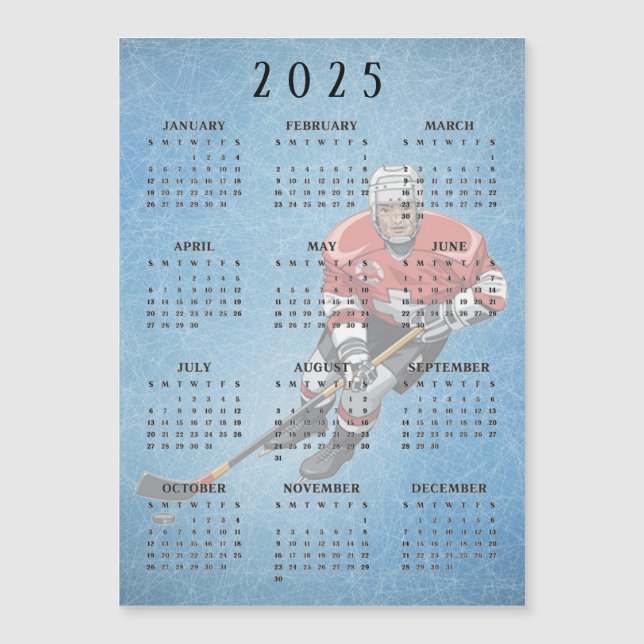 Eishockeydesign 2025 Kalender Magnetkarte (Vorderseite)