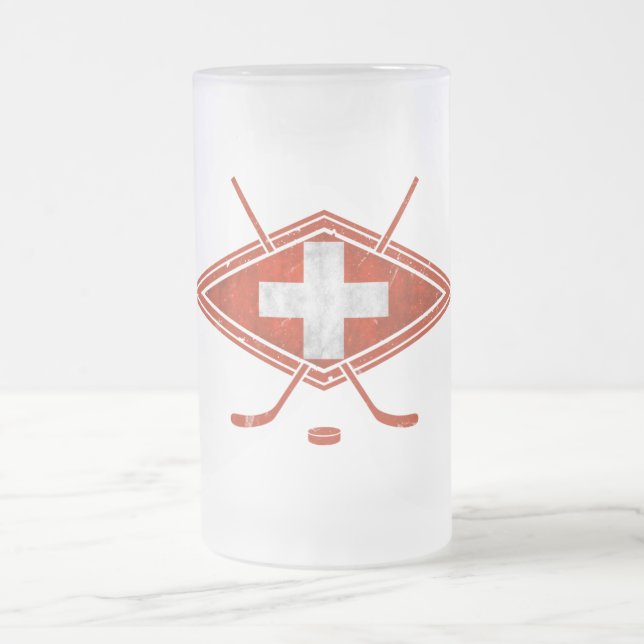 Eishockeyflagge Mattglas Bierglas (Mittel)