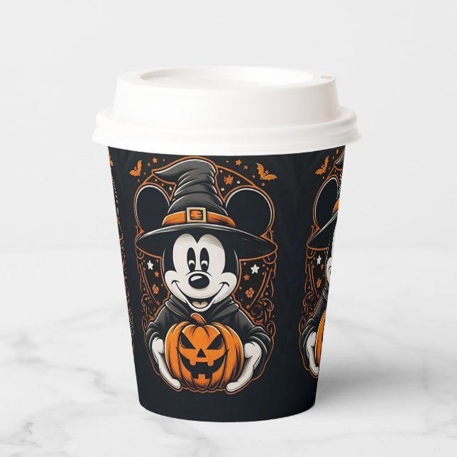 Eishockeyhalloween-Papiertasse - Kürbisdesign Pappbecher (Vorderseite)