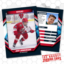 Eishockeyhandelskarte in Cool Red Dark Blue