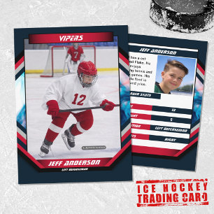 Eishockeyhandelskarte in Cool Red Dark Blue Visitenkarte