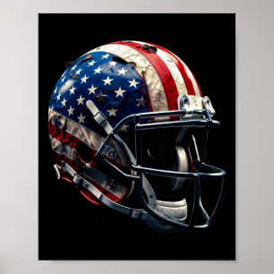 Eishockeyhelm US patriotische amerikanische Flagge Poster