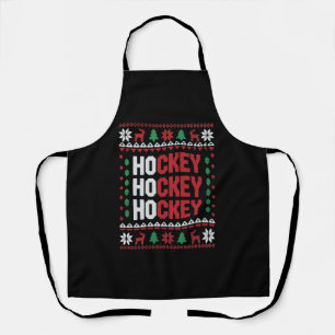 Eishockeyliebhaber Weihnachten Santa Lustiges Spor Schürze