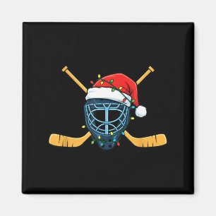 Eishockeymaske mit Santa-Hut Weihnachtsbeleuchtung Magnet