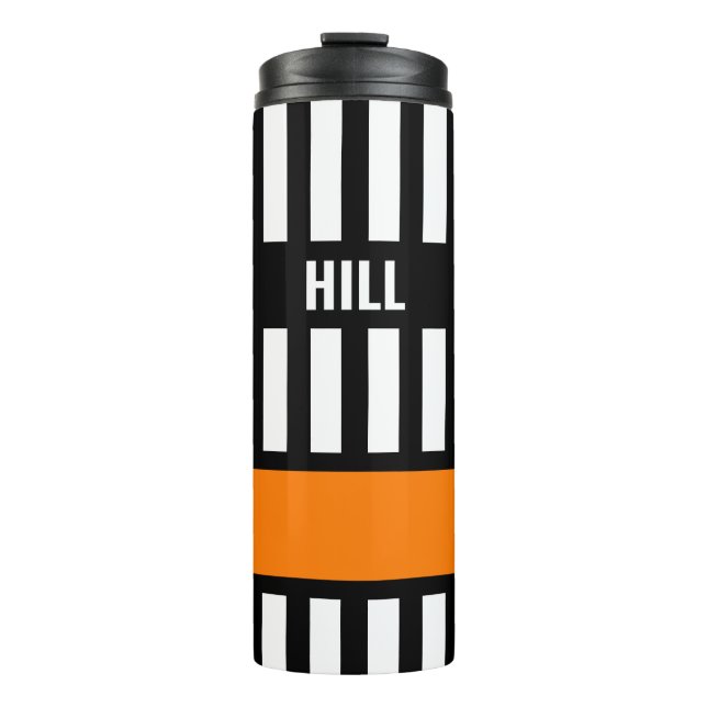 Eishockeyreferent Zebra Stripe Thermal Tumbler Thermosbecher (Vorderseite)