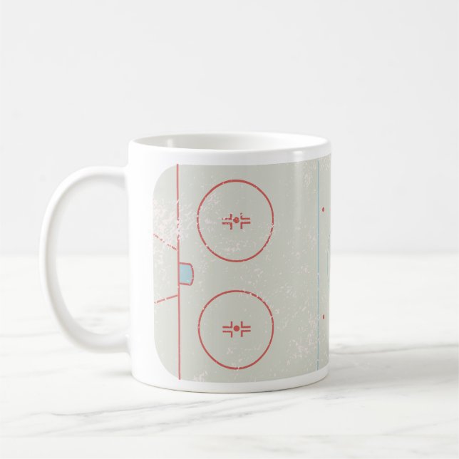 Eishockeyrosa gestörte Stylesgrafik Kaffeetasse (Links)