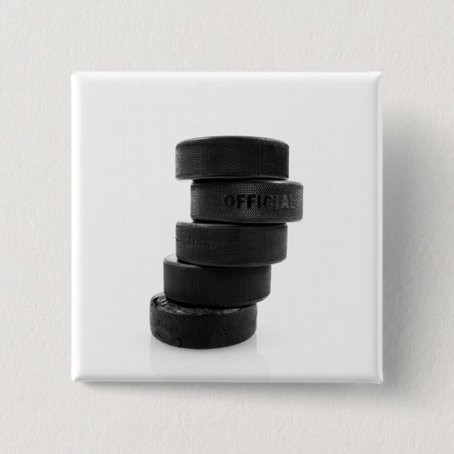 Eishockeyschläger... Knopf Button (Vorderseite)