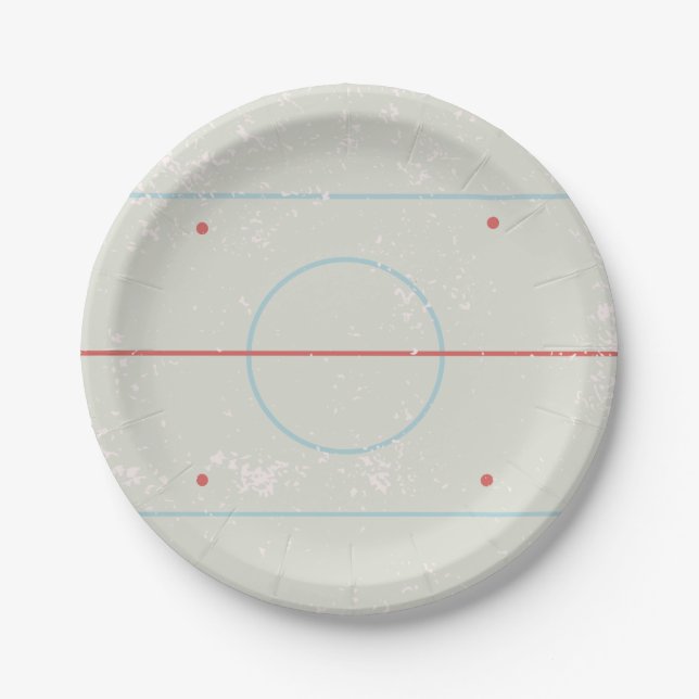 Eishockeyschläger Rink gestört Style Grafik Pappteller (Vorderseite)