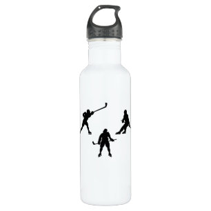 Eishockeyschläger-Silhouette cooles Sportgeschenk Edelstahlflasche
