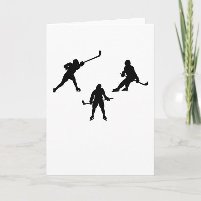 Eishockeyschläger-Silhouette cooles Sportgeschenk Karte (Vorderseite)